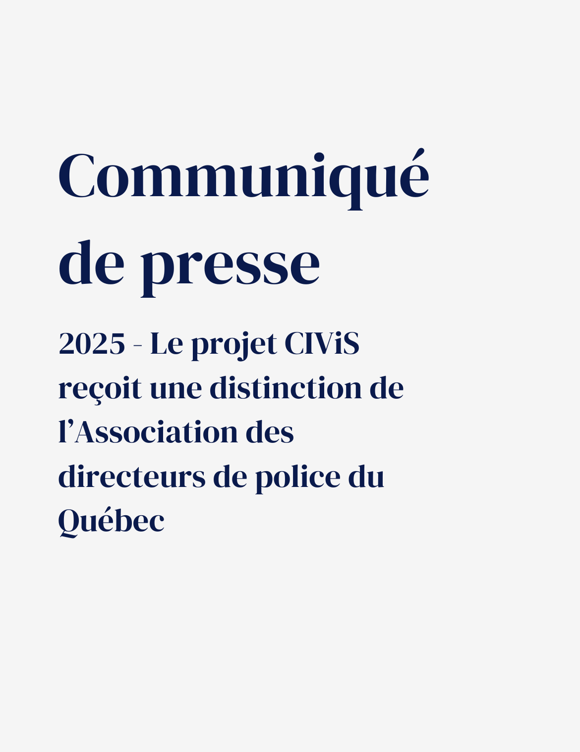 Communiqué de presse