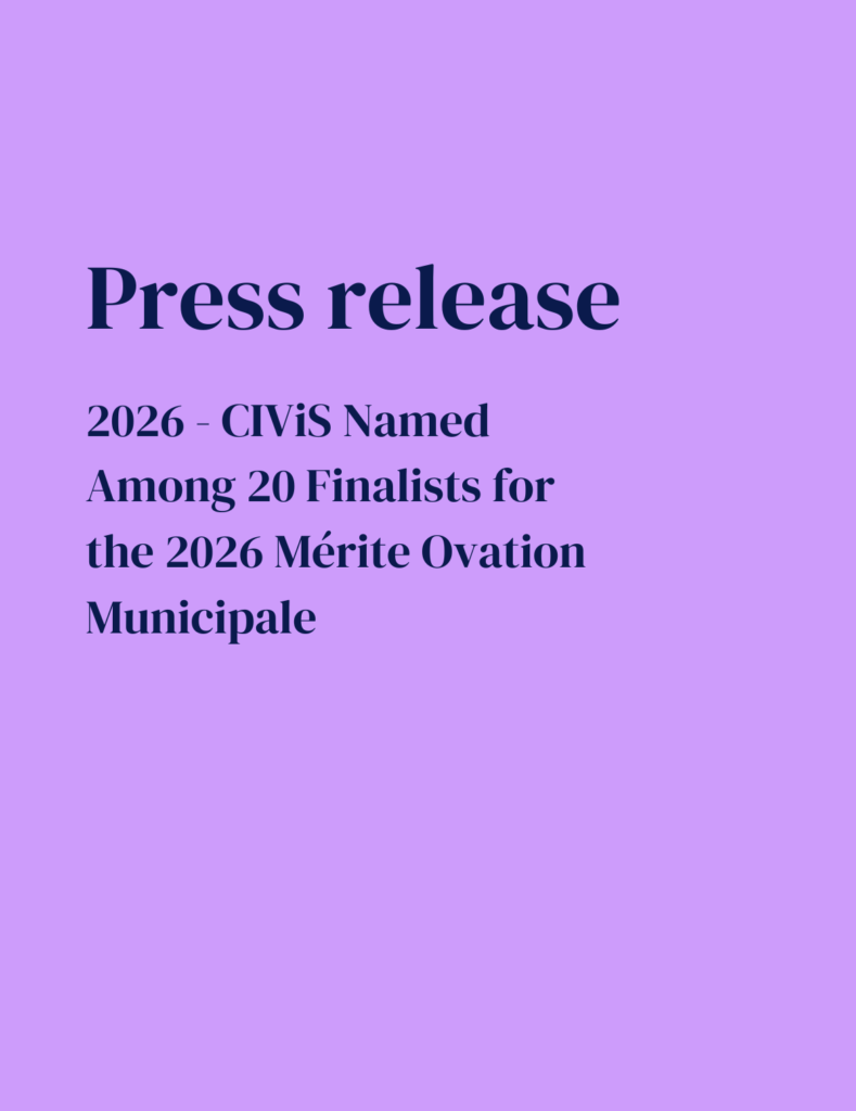 CIViS Named Among 20 Finalists for the 2026 Mérite Ovation Municipale